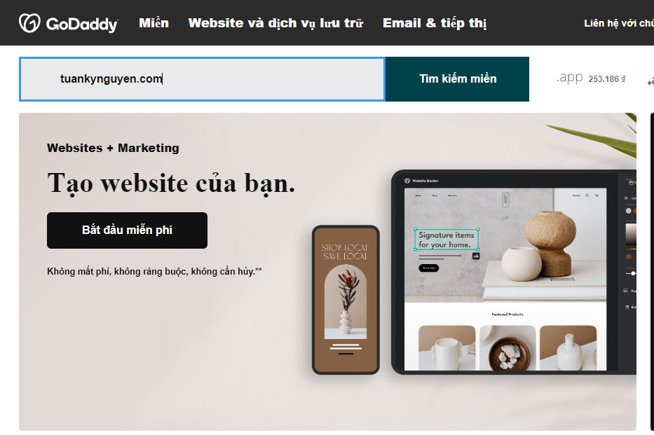 Hướng dẫn mua tên miền tại GoDaddy 1