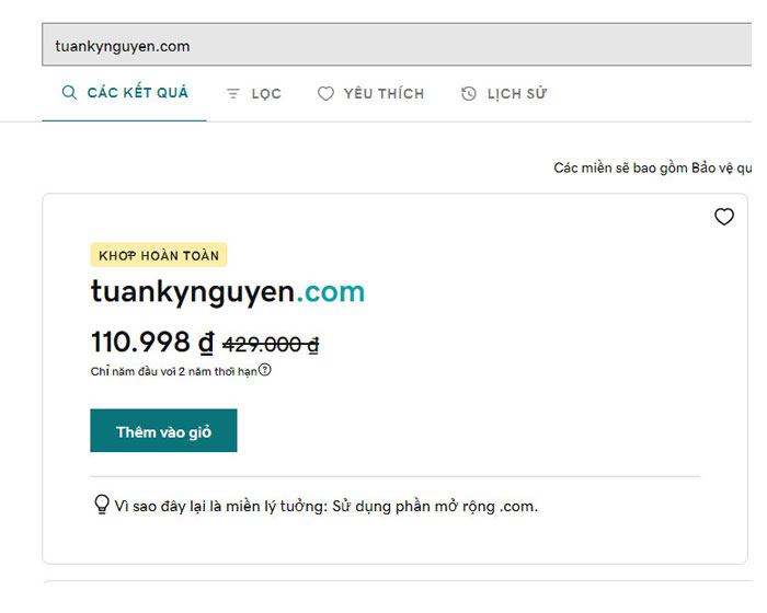 Hướng dẫn mua tên miền tại godaddy 3