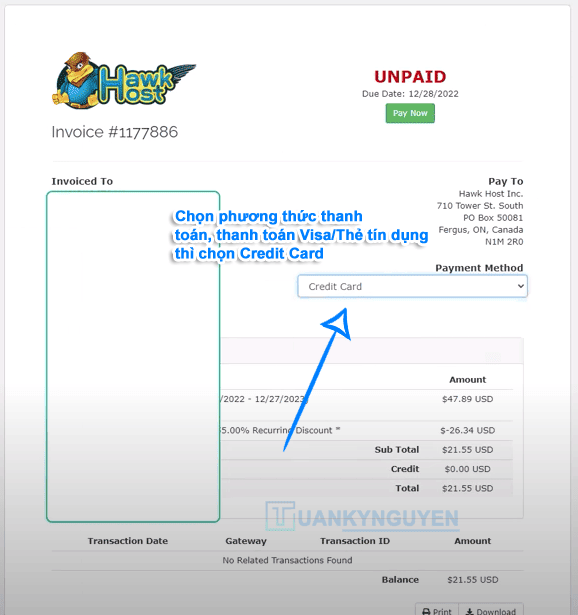 cách gia hạn hosting hawkhost