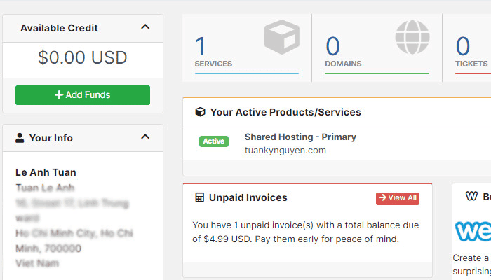 Hủy tự động gia hạn hosting hawkhost