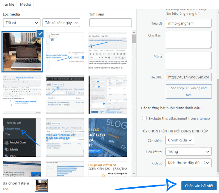 tạo bài viết trong wordpress bước 8
