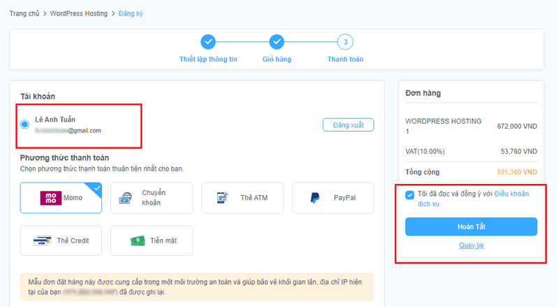 Hướng dẫn mua hosting Vietnix hình 11