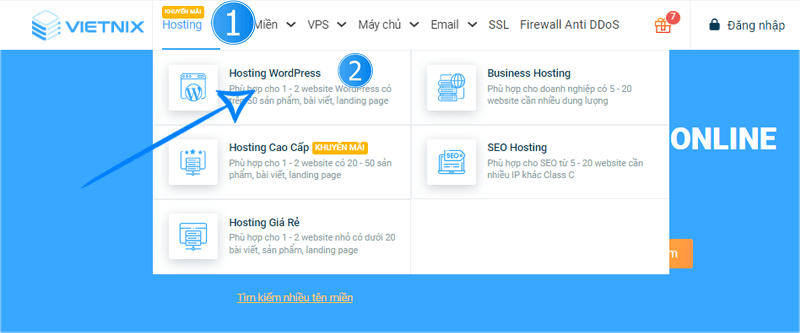Hướng dẫn mua hosting Vietnix hình 1