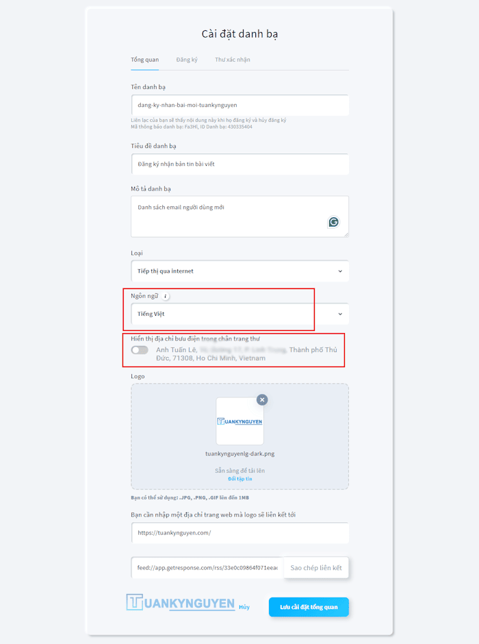 Hướng dẫn sử dụng Getresponse Tuankynguyen 9