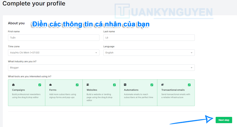 Hướng dẫn đăng ký tài khoản MailerLite 6