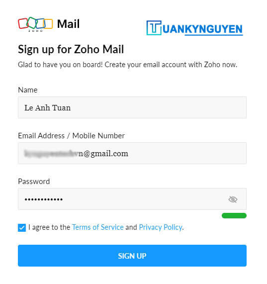 tạo email tên miền riêng miễn phí với Zoho 4