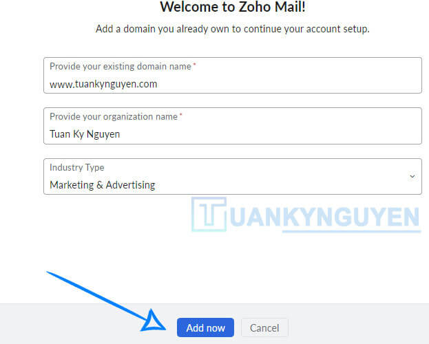 tạo email tên miền riêng miễn phí với Zoho 9