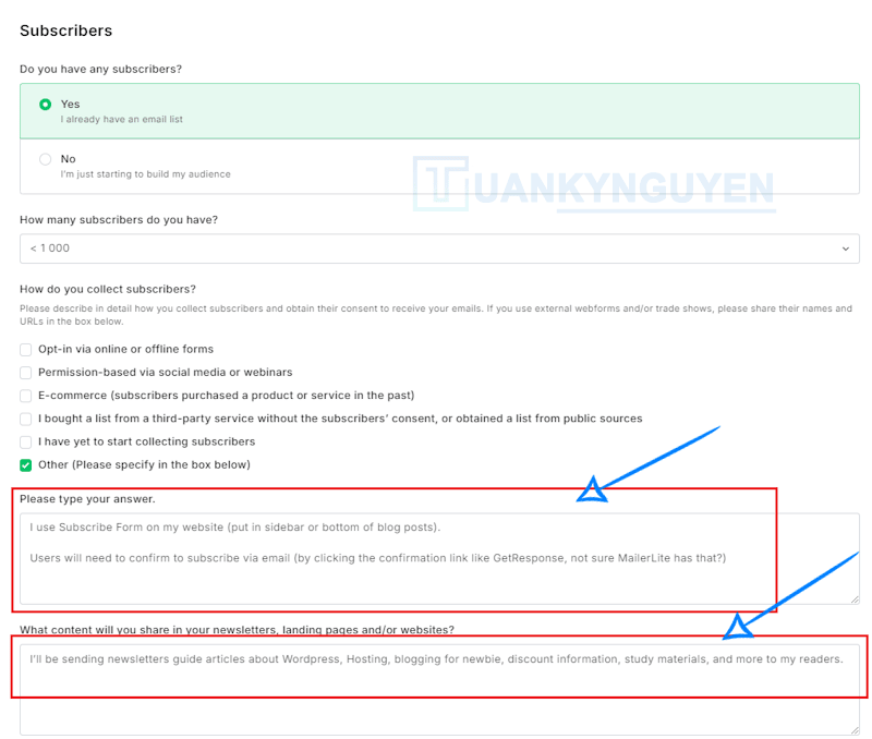 xác thực tài khoản đăng ký Mailerlite 2