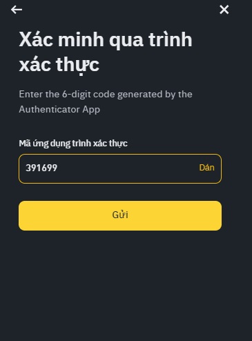 Bật bảo mật 2fa