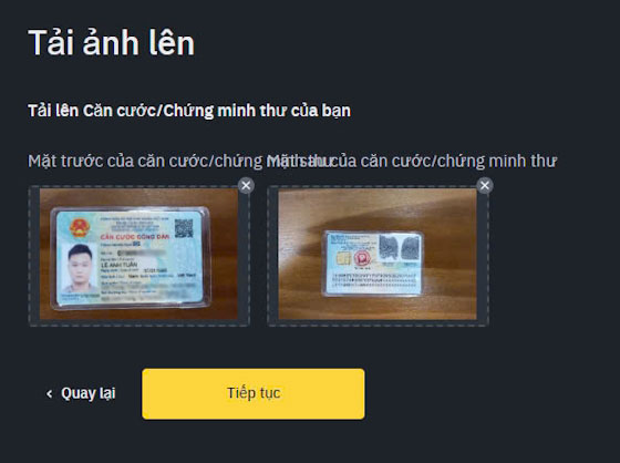 Xác minh danh tính KYC cho tài khoản Binance 3