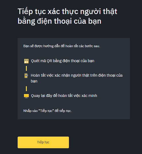 Xác minh danh tính KYC cho tài khoản Binance 4