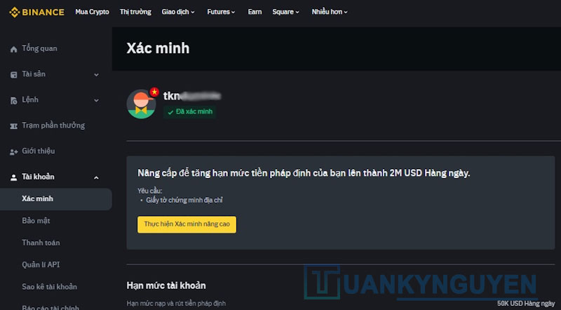 Xác minh danh tính KYC cho tài khoản Binance 9