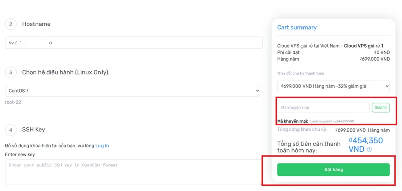 Nhập Mã giảm giá DataOnline