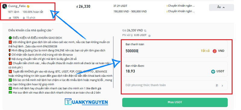 nạp tiền Binance qua giao dịch P2P