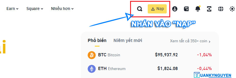 Hướng dẫn sử dụng Binance 1