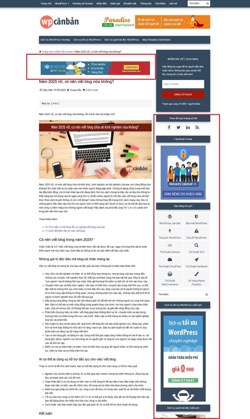 WPCANBAN niche blog về WordPress