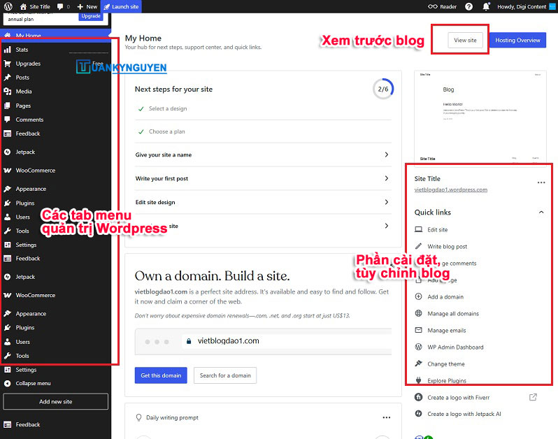 tạo blog WordPress 8