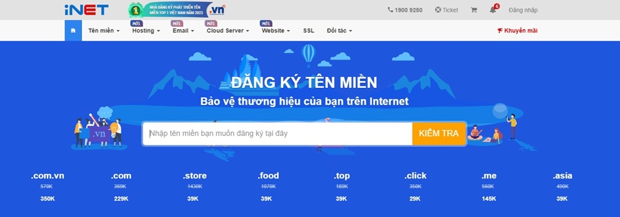 Đăng ký mua tên miền iNET