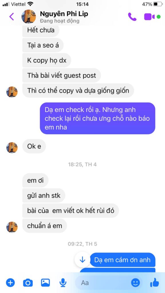 Feedback từ khách hàng 1