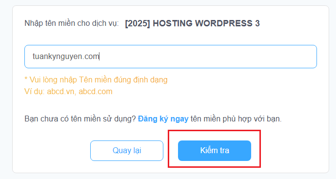 mua hosting WordPress tại Vietnix bước 3